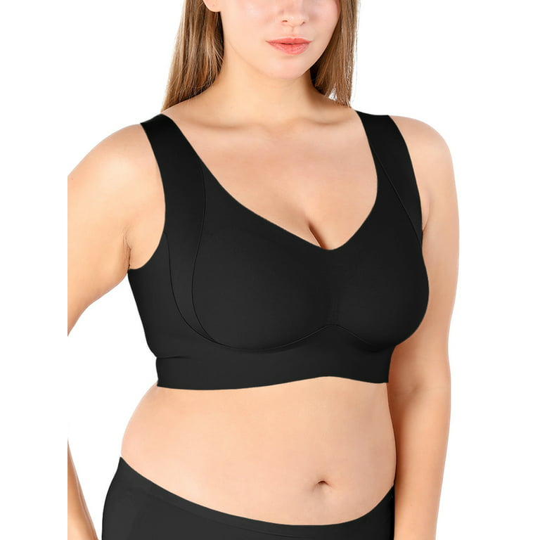 POSESHE Women's Wireless Full Coverage Support Seamless Bra, Great For  Large Breast 