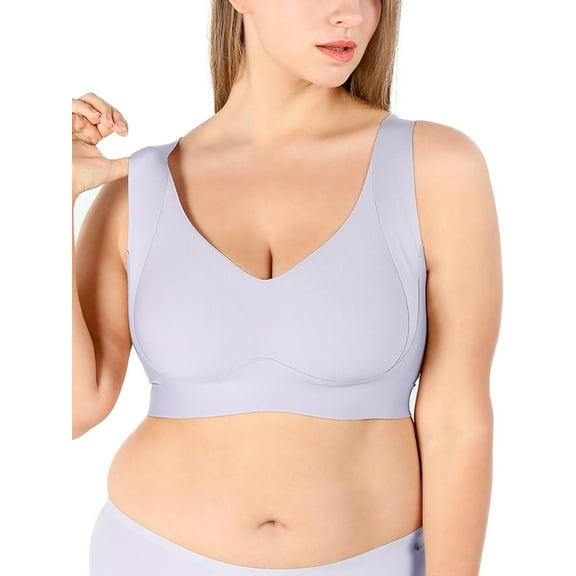 POSESHE Women's Wireless Full Coverage Support Seamless Bra, Great For Large Breast