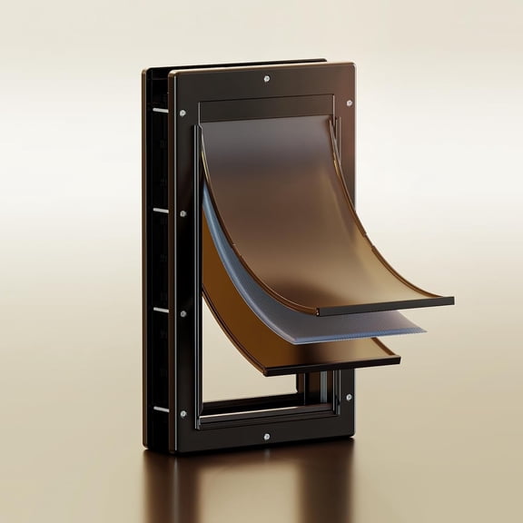 POSGEE 3-Flap Dog Door,Doggy Doggie Door,Cat Door for Install in Interior and Exterior Doors or Wall,Insulation Layer,2 Magnetic Flaps,Closing Panel,Never Rust,for Pets up to 45lb (Medium)