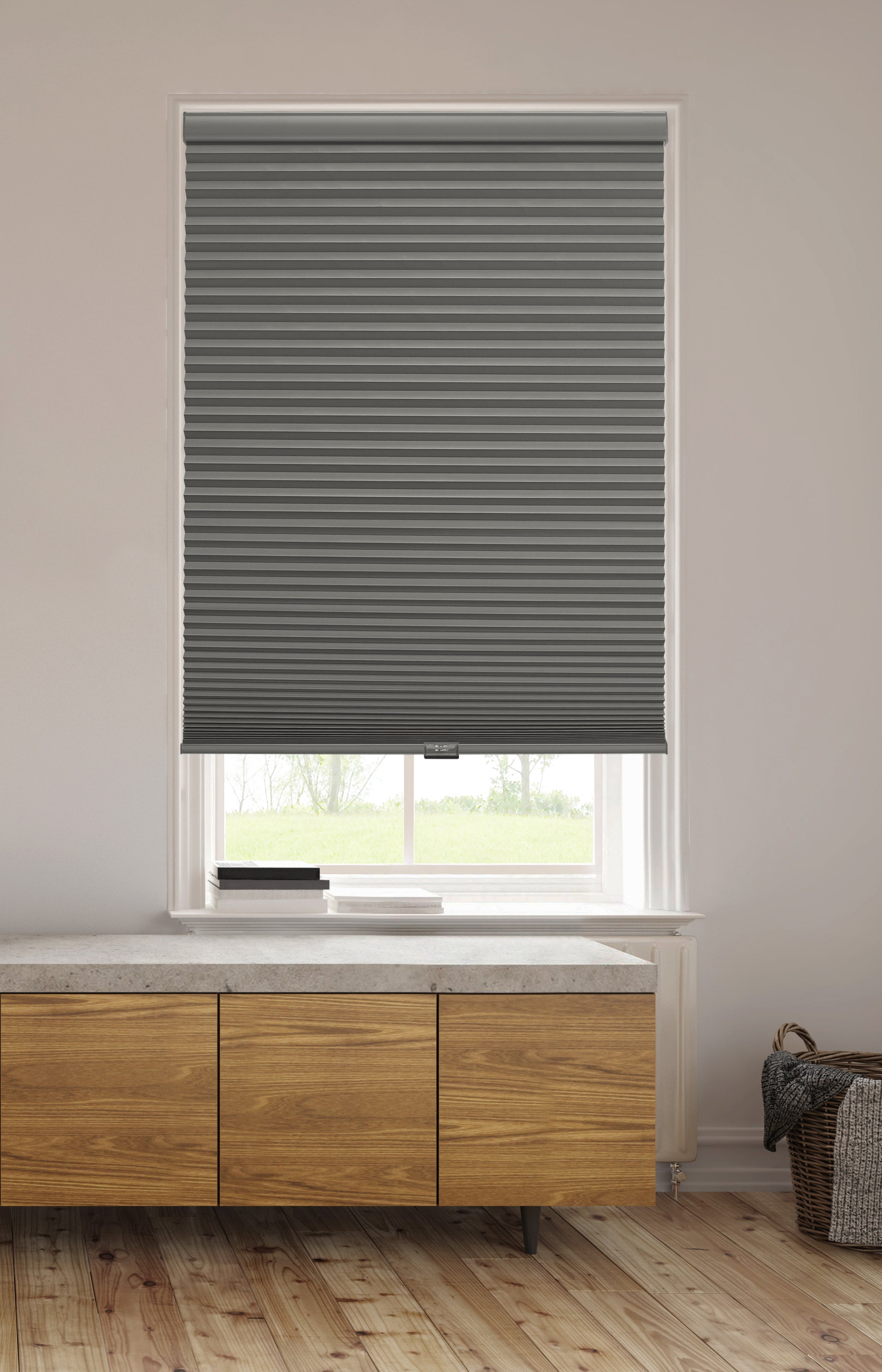 POSH 2 Cordless Cellular Shade,Blackout, 37" x 72", Gray