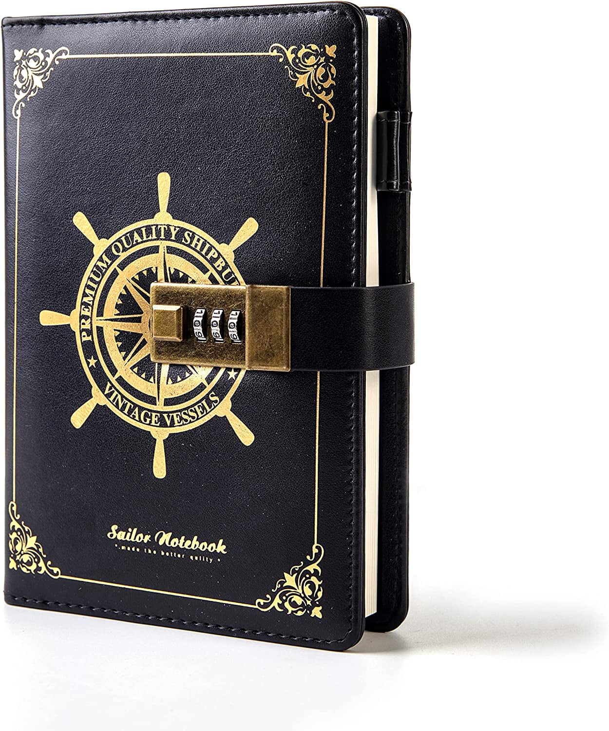 Genuine Leather Handmade Notebook A5 Size Password Lock Notebook