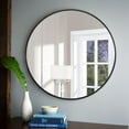 thumbnail image 1 of POSHIONS 24" Aluminum Alloy Frame Circle Round Mirror,Black, 1 of 9