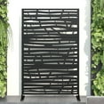 thumbnail image 1 of POSHIONS 6.3 ft. H X 4 ft. W Black Metal Privacy Screen Outdoor Indoor Divider with Stand, 1 of 6