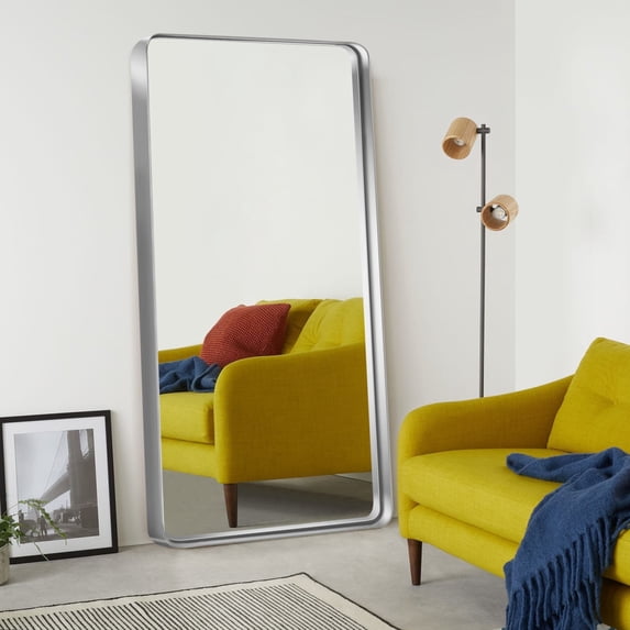 POSHIONS Bathroom Mirror Metal Framed Mirror Rectangle Wall Mounted Vanity Mirror,32"x 50" Sliver