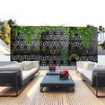 thumbnail image 1 of POSHIONS Decorative Privacy Screen Outdoor Divider with Stand Metal Corten Steel 76" x 47.2" x 15.7" Black, 1 of 5