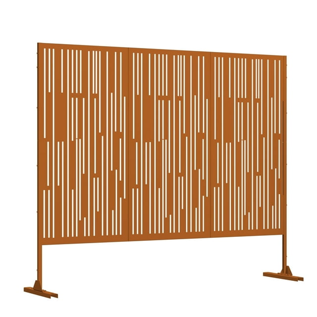 POSHIONS Shine Decorative Screen Brown 76"H x 47.2"L x 15.15"W