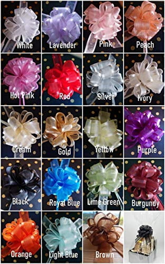 Sheer Gift Pull Bows - Red Organza With Satin Edge, 18 Loops (4 Packs, 12 Bows Per Pack) - WRAPS-PR81912 5 thumbnail image
