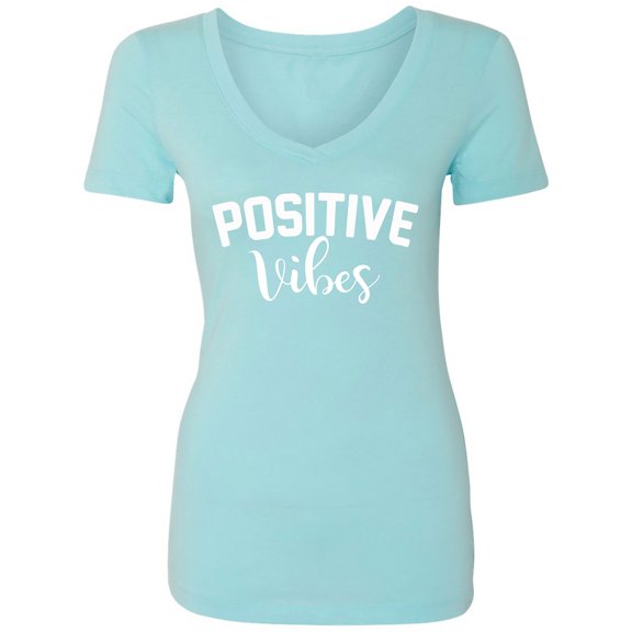 POSITIVE VIBES Womens V-Neck T-Shirt