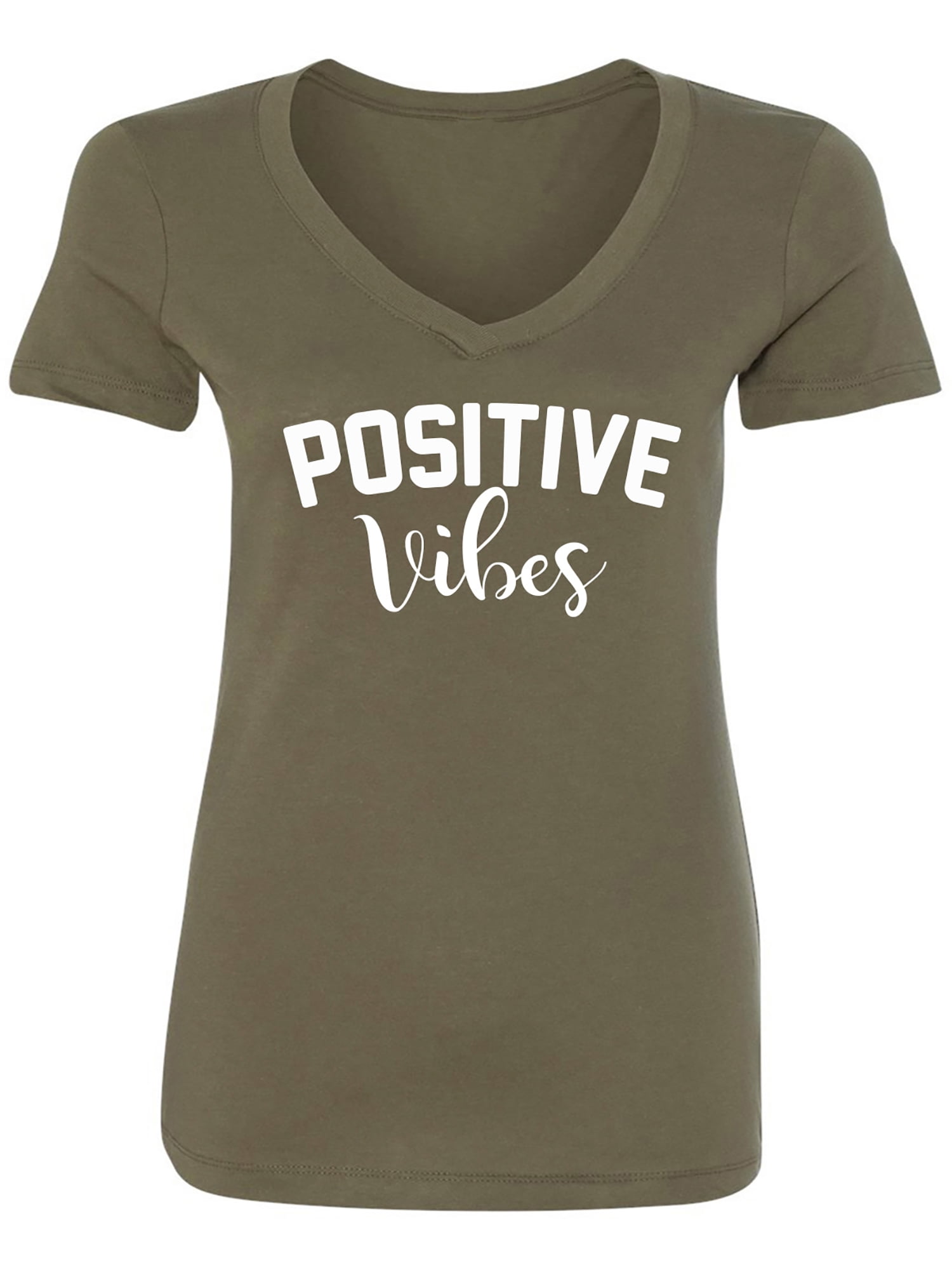 POSITIVE VIBES Womens V-Neck T-Shirt - Walmart.com