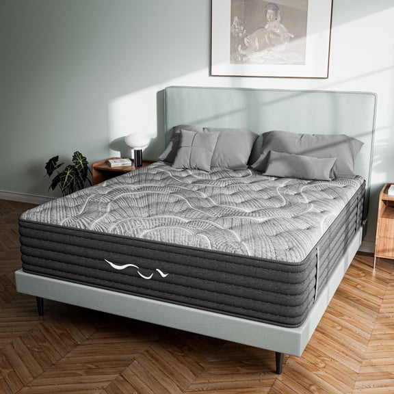 POSMOND Reversible Hybrid Mattress 12" Twin Mattress Medium Firm,Cooling Gel Memory Foam Mattress-in-a-Box,Cashmere Surface,Pocket Coils,Pressure Relief