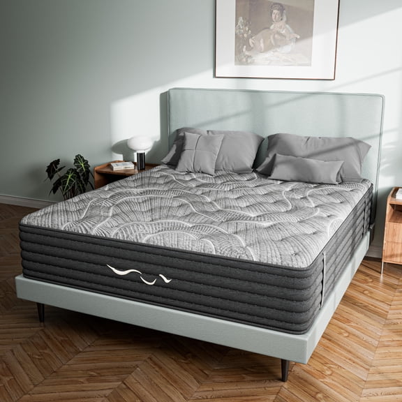 POSMOND Reversible Hybrid Mattress 12" Twin Mattress Medium Firm,Cooling Gel Memory Foam Mattress-in-a-Box,Cashmere Surface,Pocket Coils,Pressure Relief