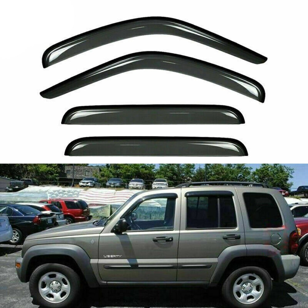 Possbay For Jeep Liberty 2002 2007 Smoke Window Visors Vent Rain Guards Shade Deflectors 9345