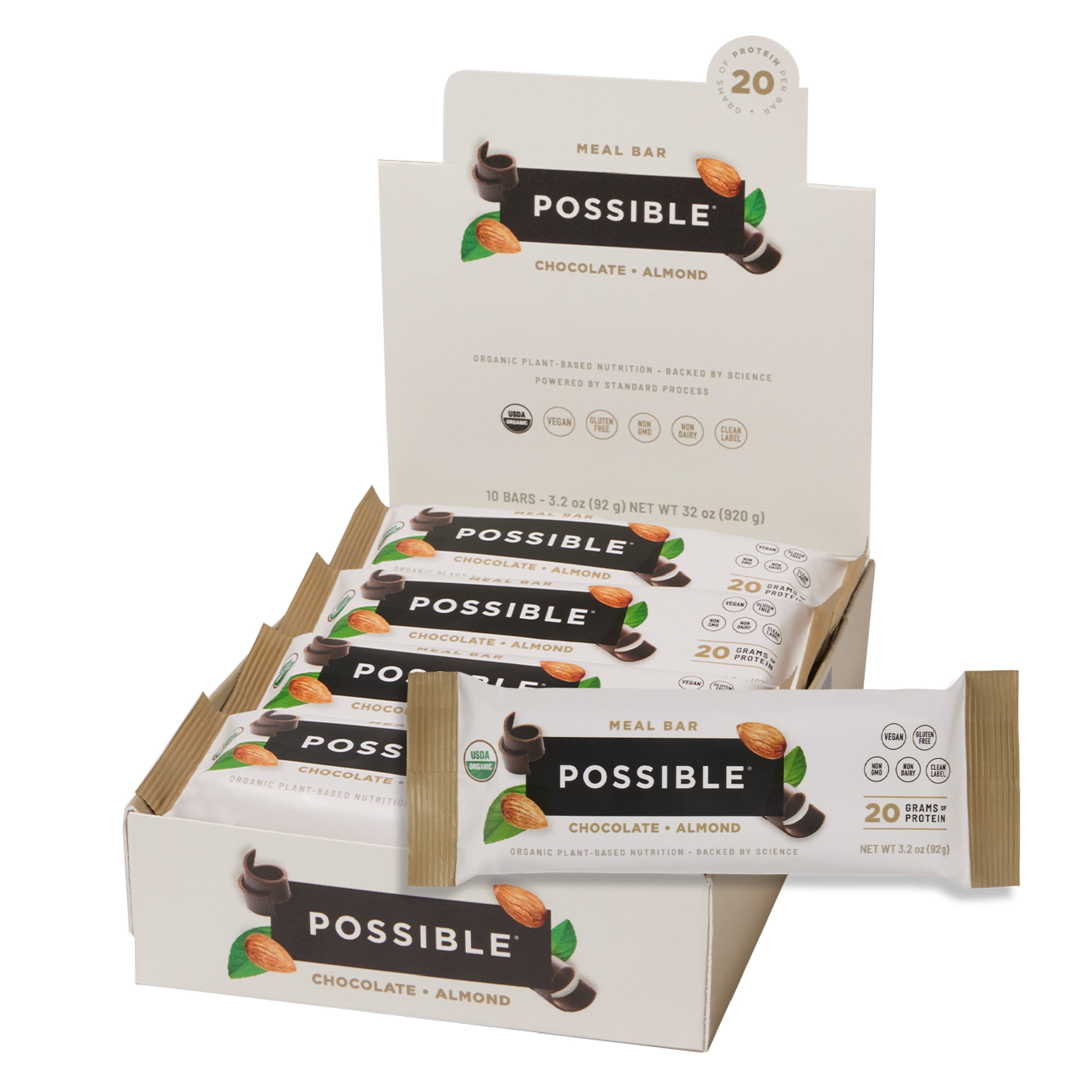 POSSIBLE Meal Bar High Protein Energy Bars with 20g of Organic Plant