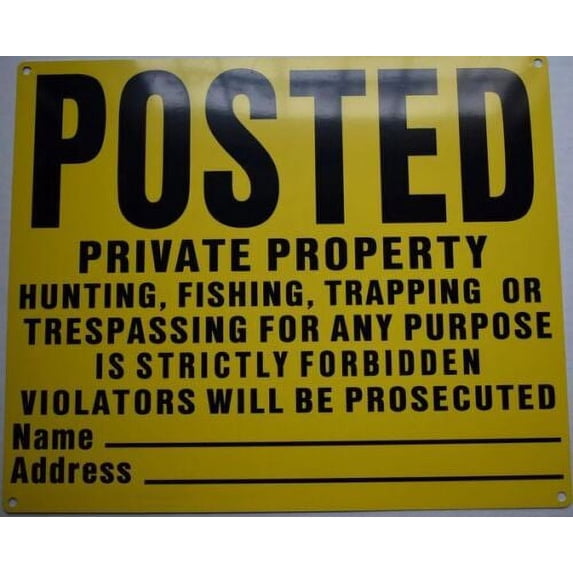 POSTED SIGN NYC (10X12,YELLOW,Aluminum) -ref21422 - Walmart.com