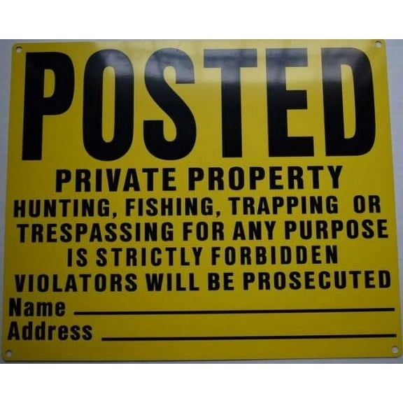 POSTED SIGN NYC (10X12,YELLOW,Aluminum) -ref21422