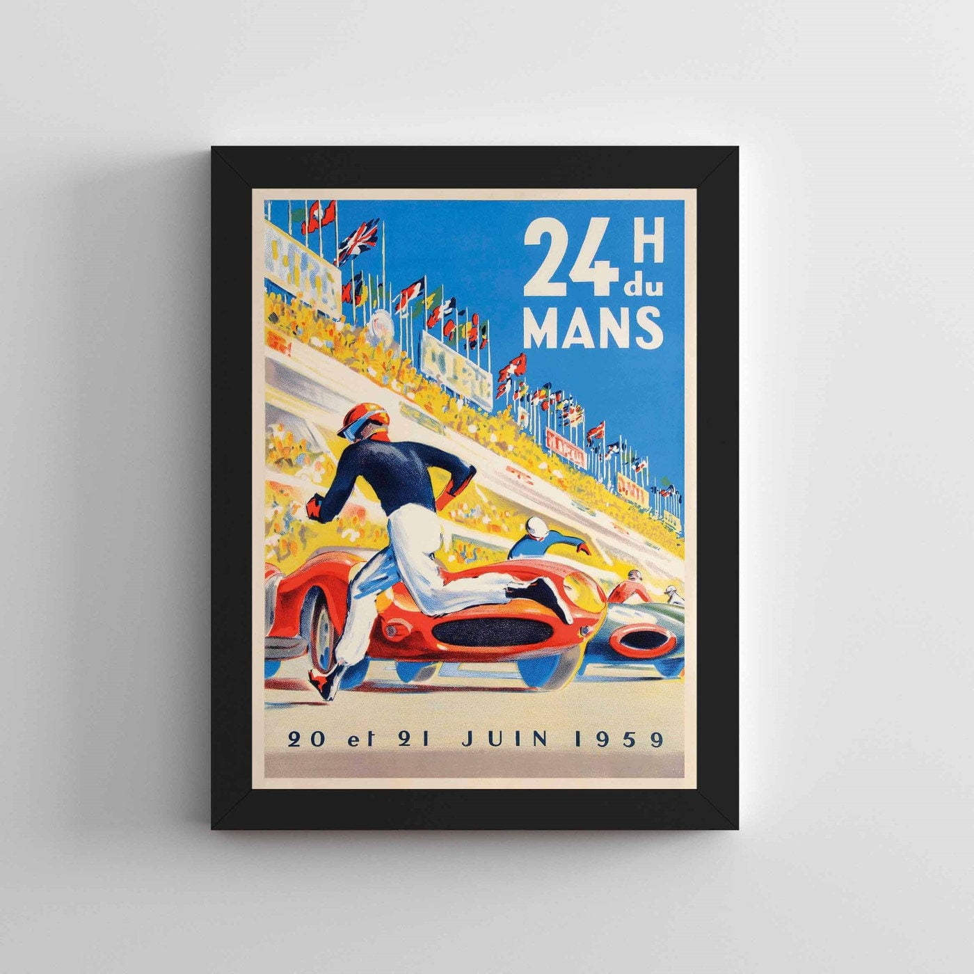 French VINTAGE POSTER Le Mans 1959 Motor Racing Car Race Art Deco PRINT A3 A4 A2 | UK