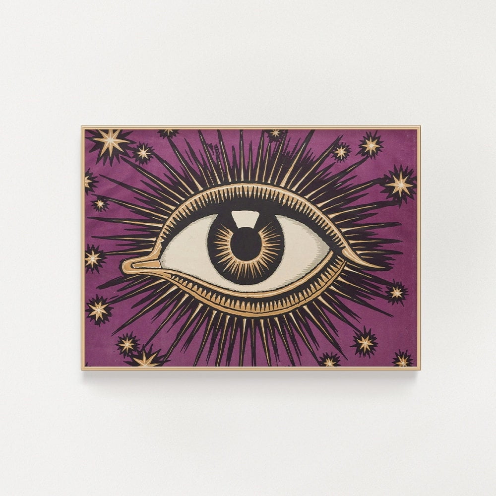 POSTER All Seeing Eye Print, Magic Printtriped, Purple Poster, Gallery Wall Print-UNFRAMED ...