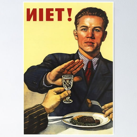 Poster Anti Alcohol Vintage Soviet Propaganda - No Framed, Vintage Wall Art, Trendy Retro Print, Positive Quote Poster, Room Decor, Wall Art, 24x36