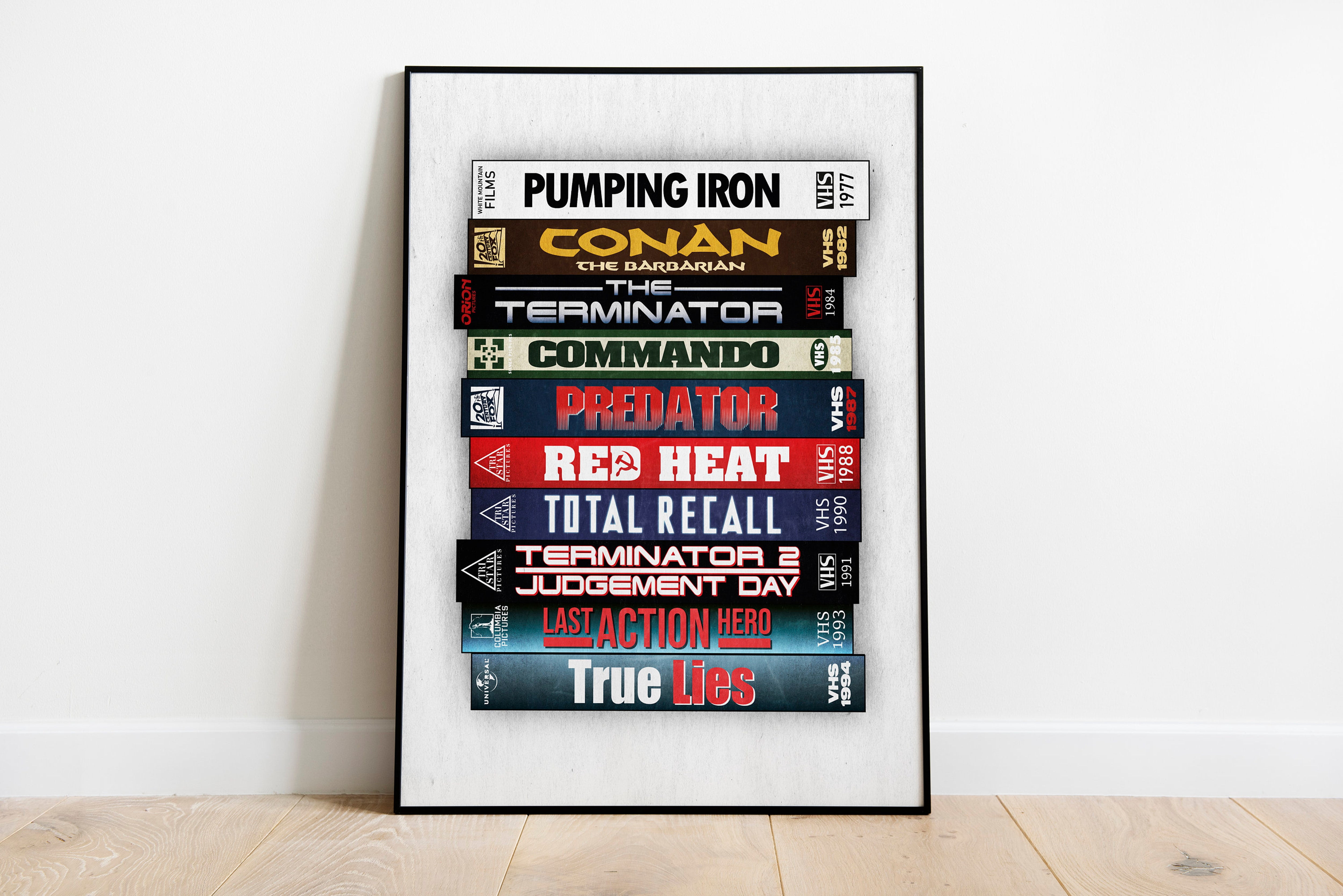 POSTER Arnold Schwarzenegger Movie Poster Arnie Retro VHS Print - Birthday Wedding Anniversary ...