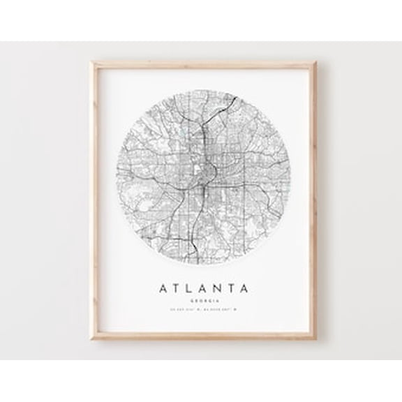 POSTER Atlanta Map Print, Atlanta Map Poster City Wall Art, Ga Road Map, Georgia Print Street Map Decor UNFRAMED, 12x18