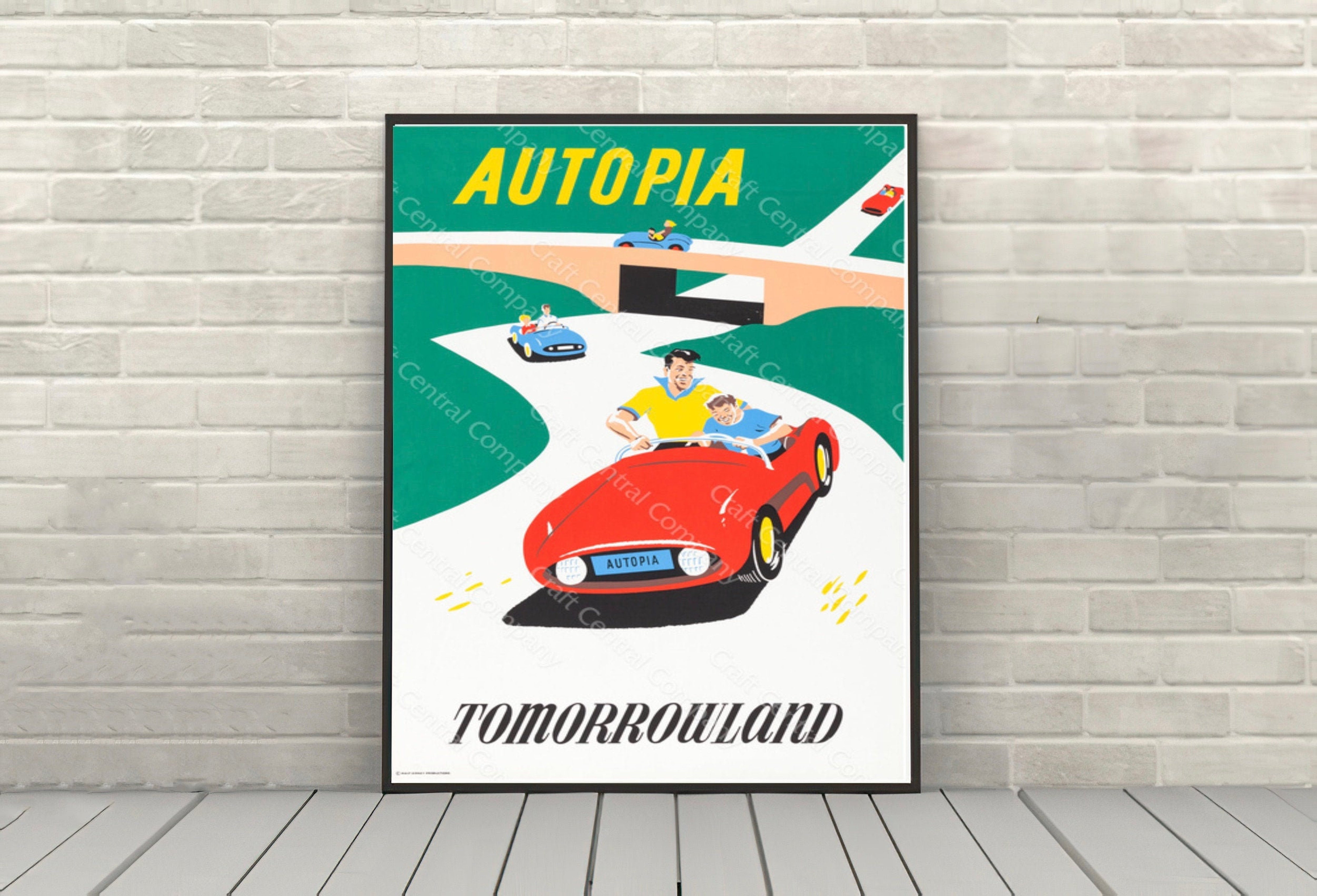 POSTER Autopia Poster Vintage Disney Attraction poster Disney World ...