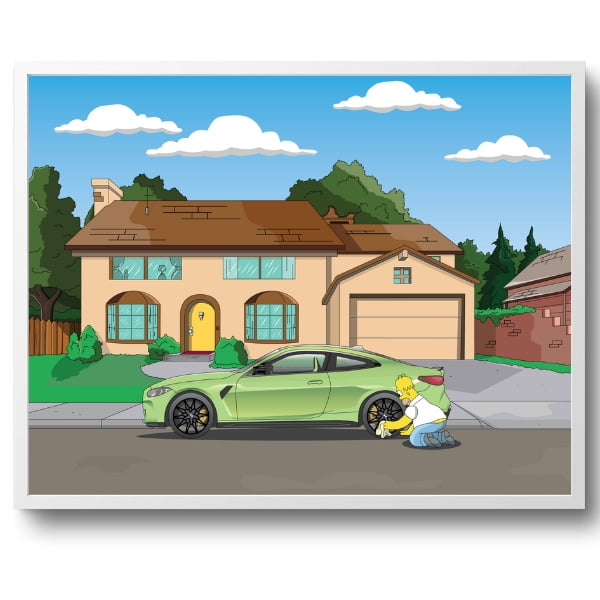 POSTER BMW M4 2024 The Simpsons 2024 24x30 homer art lisa germany euro 2025 M3 M5 M6 M812x18