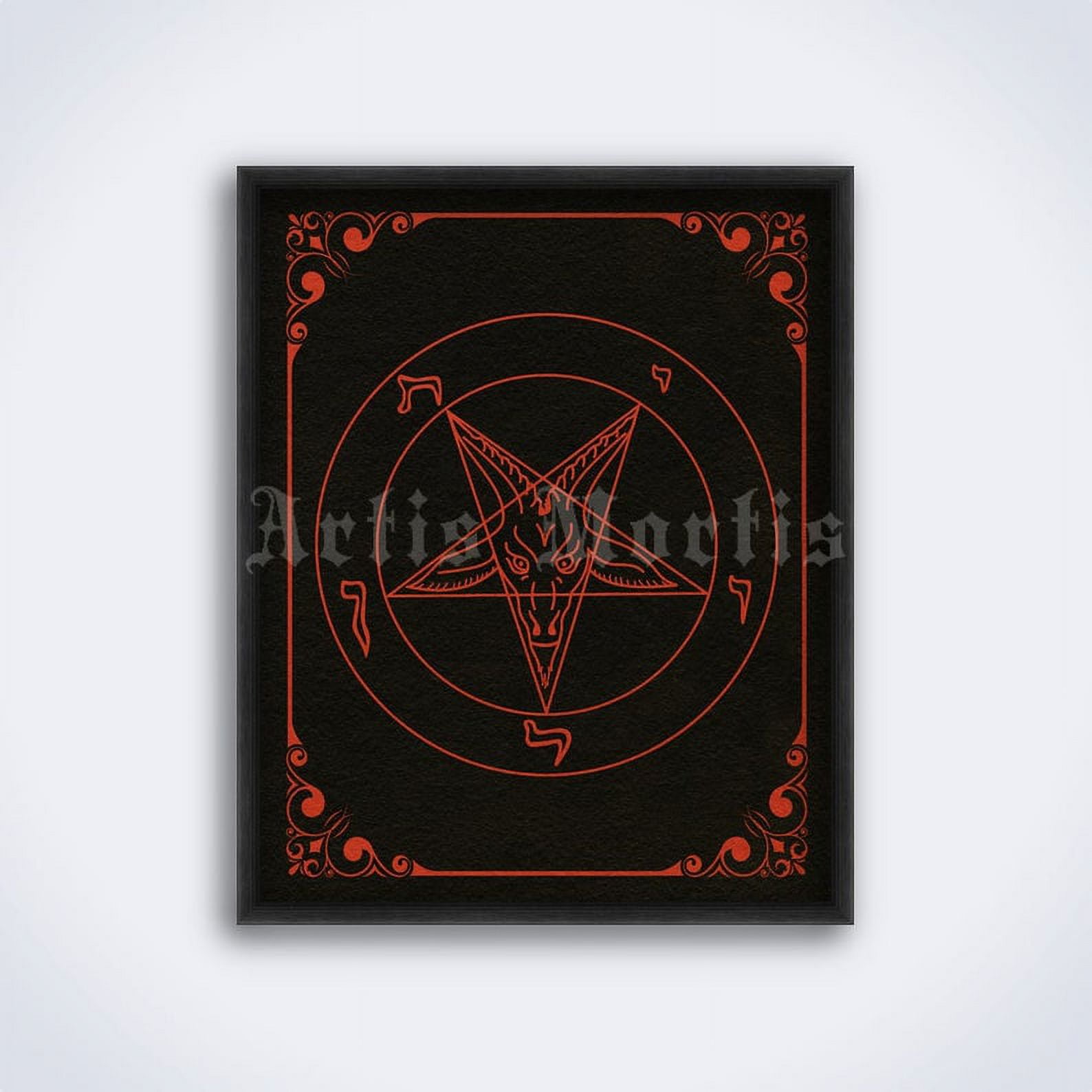 Sigil Of Baphomet Lapel Pin - Red Enamel Church Of Satan Emblem, 1.25" Diameter, Fly Clutch Back