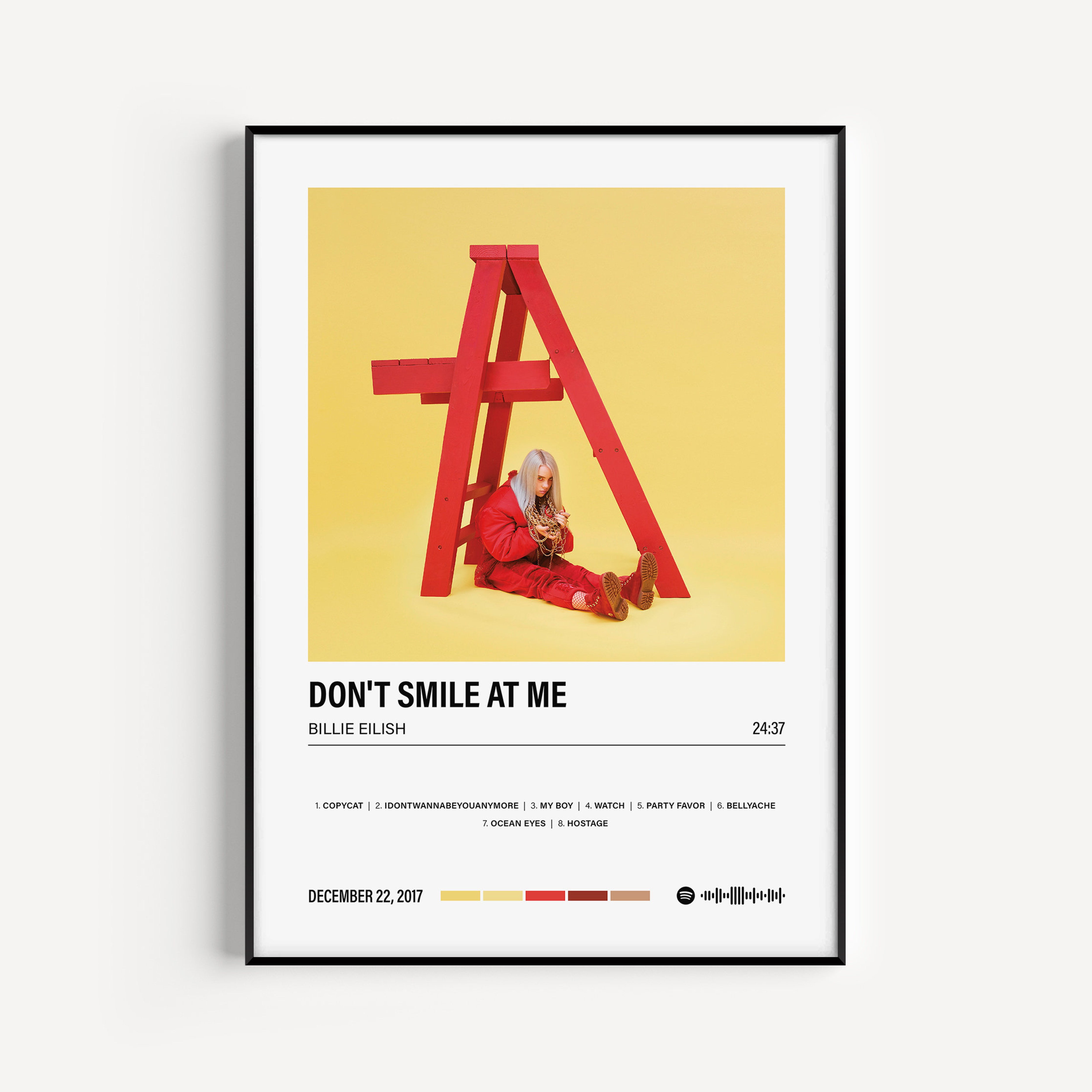 POSTER Billie Eilish | Don't Smile At Me | Don't Smile At Me Tracklist ...