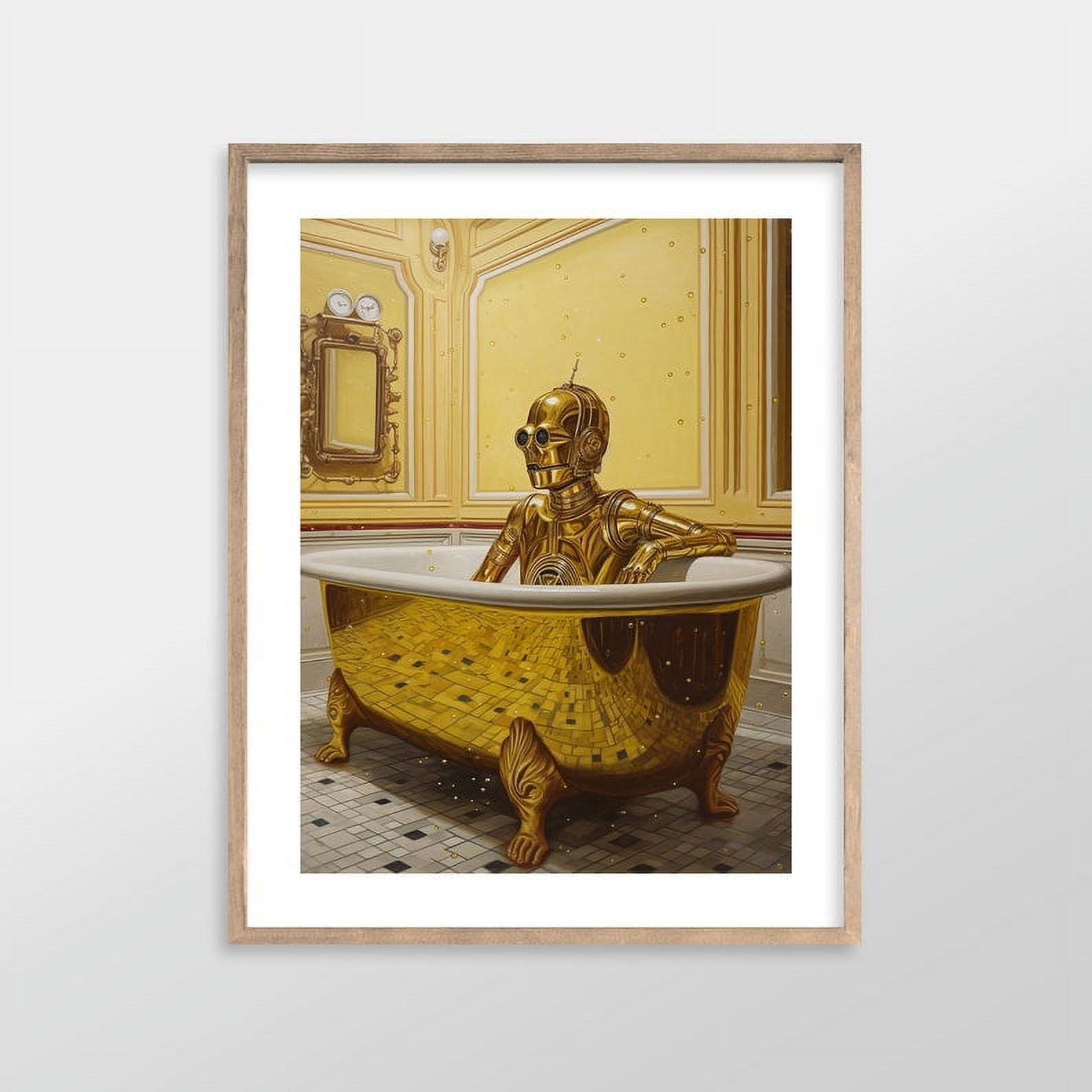 POSTER C3PO Star Wars Bathroom Art Prints Antique Vintage Oil