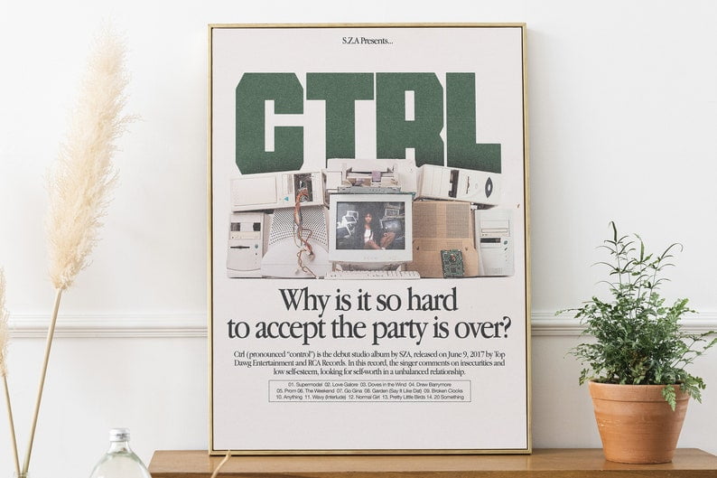 POSTER CTRL Album Cover Poster Trendy SZA Wall Art Retro Music ...