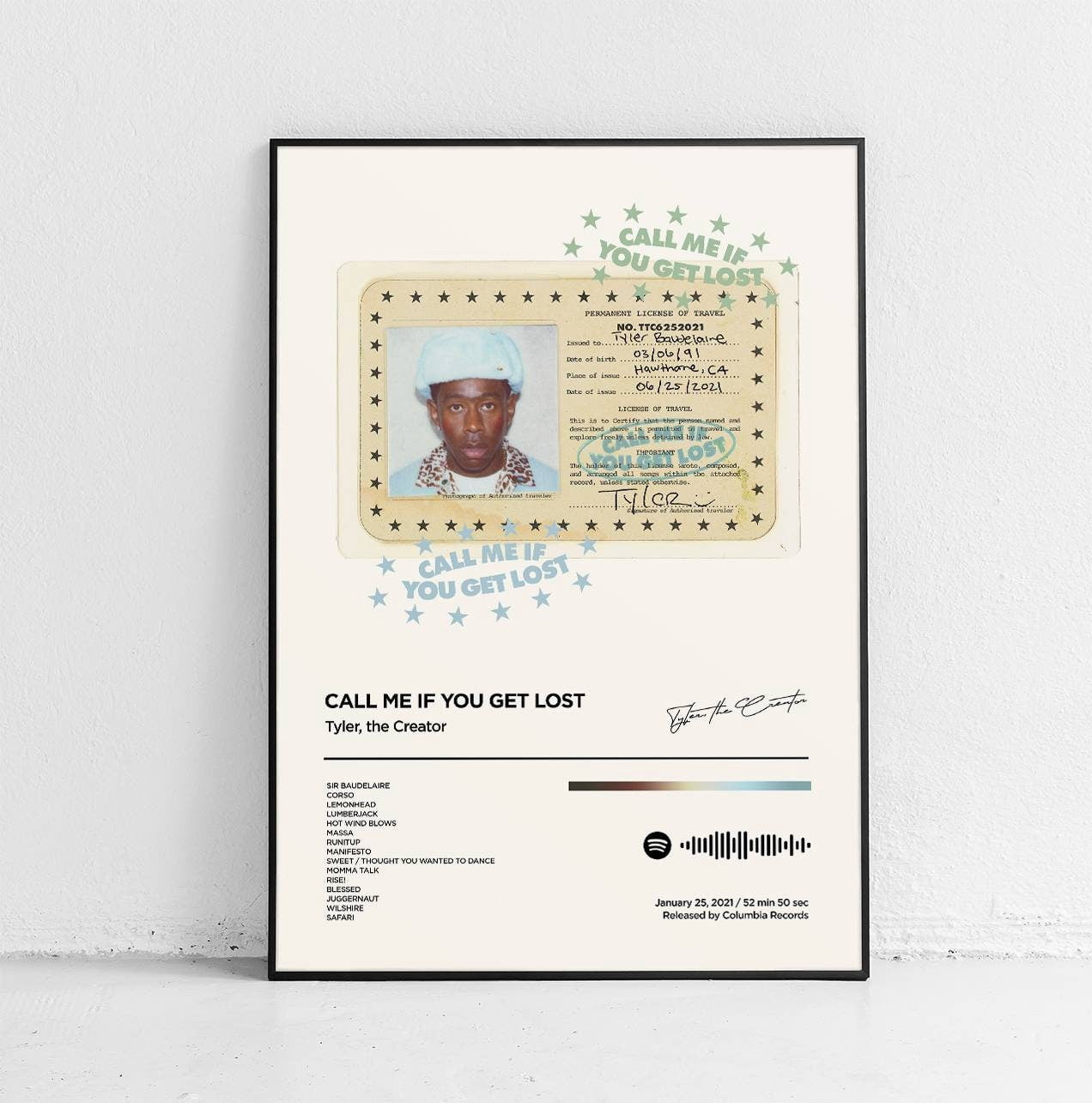 POSTER Call Me If You Get Lost / Tyler, the Creator / Album Tracklist