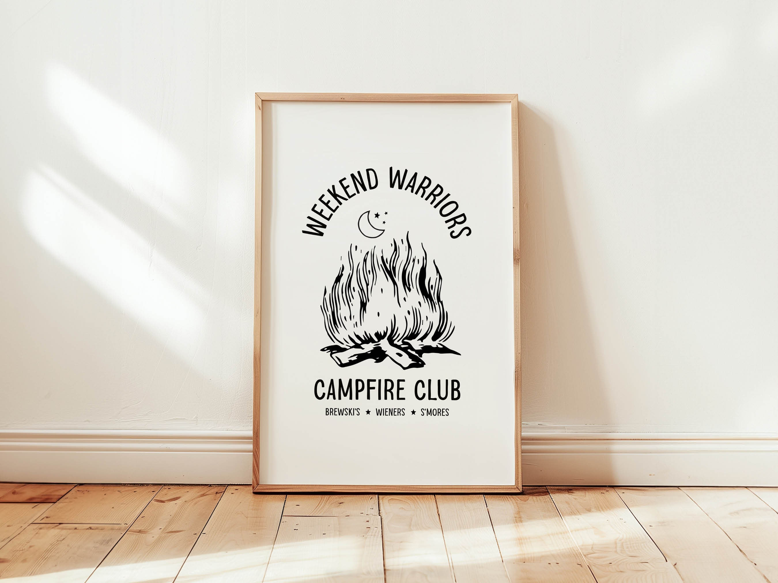 POSTER Campfire Club Print Kitchen Wall Art Kitchen Decor Camping
