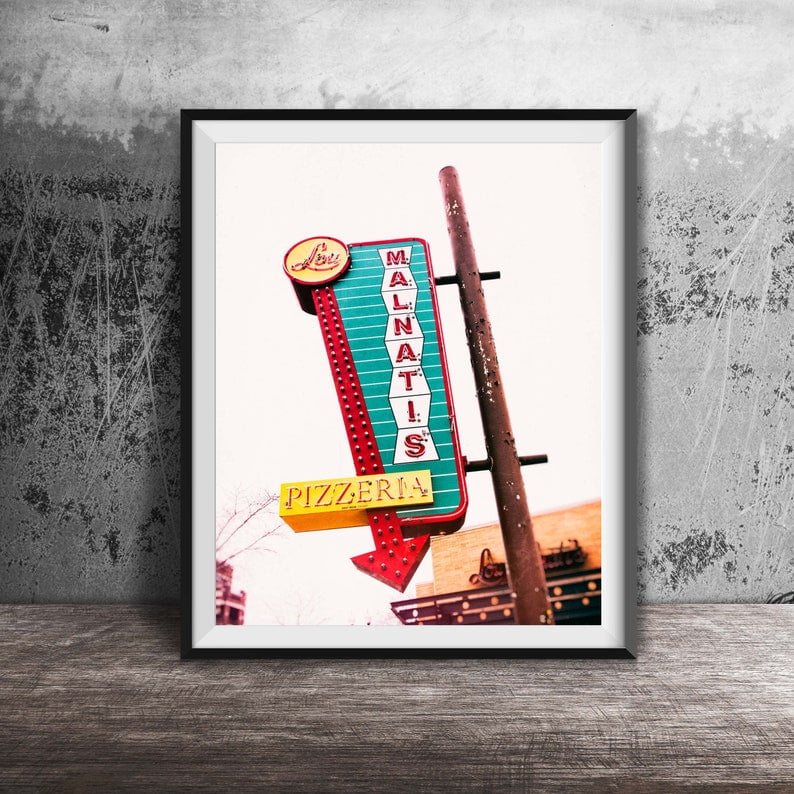 Poster Chicago Sign - Lou Malnati's Pizzeria - Chicago Style Pizza - Photography Print - Chicago ...