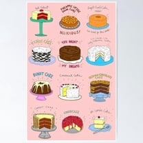 POSTER Classic Cakes Print, Cake Art, Kitchen Art and Print, House Warming POSTER UNFRAMED, 8x12
