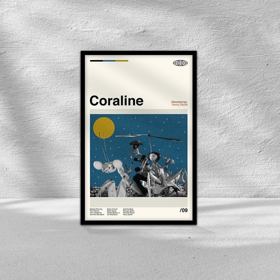POSTER Coraline Movie Poster, Coraline Print, Midcentury Art, Minimalist Art, Vintage Poster, Classic Movie Poster, Retro Movie Poster, Wall Art-UNFRAMED