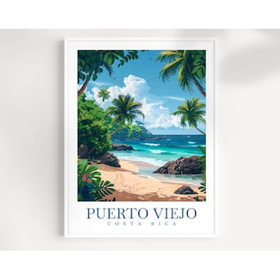 POSTER Costa Rica Travel Print Wall Art Costa Rica Wall Hanging Home Decor Costa Rica Gift Art Lovers Central America Puerto Viejo Wall Art UNFRAMED, 12x18