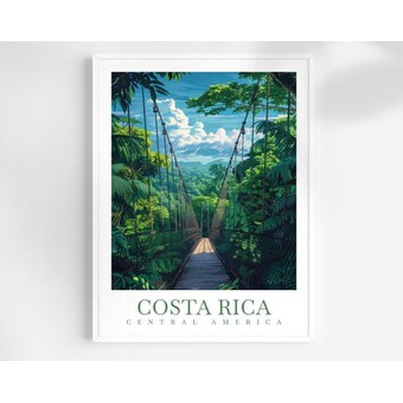 POSTER Costa Rica Travel Print Wall Art Costa Rica Wall Hanging Home Decor Costa Rica Gift Art Lovers Wall Art Central America Wall Art UNFRAMED, 12x18