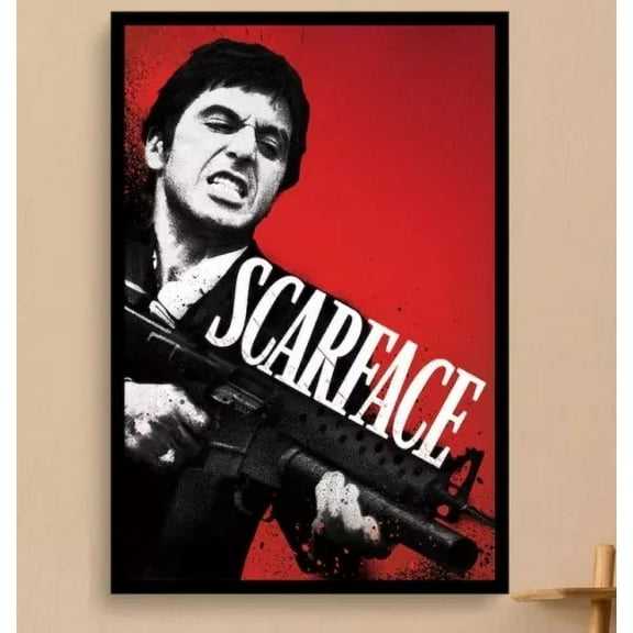 POSTER Crime Drama Poster, Scarface-Inspired Artwork, Bold Wall Decor UNFRAMED, 24x36