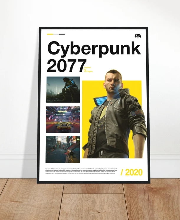 Displate Official Cyberpunk 2077 Metal Poster Magnetic Mounting Included Licensed Artwork Modern Wall Decor Art Styles Kitsch Poster 18.9x26.6 In - Foto 5