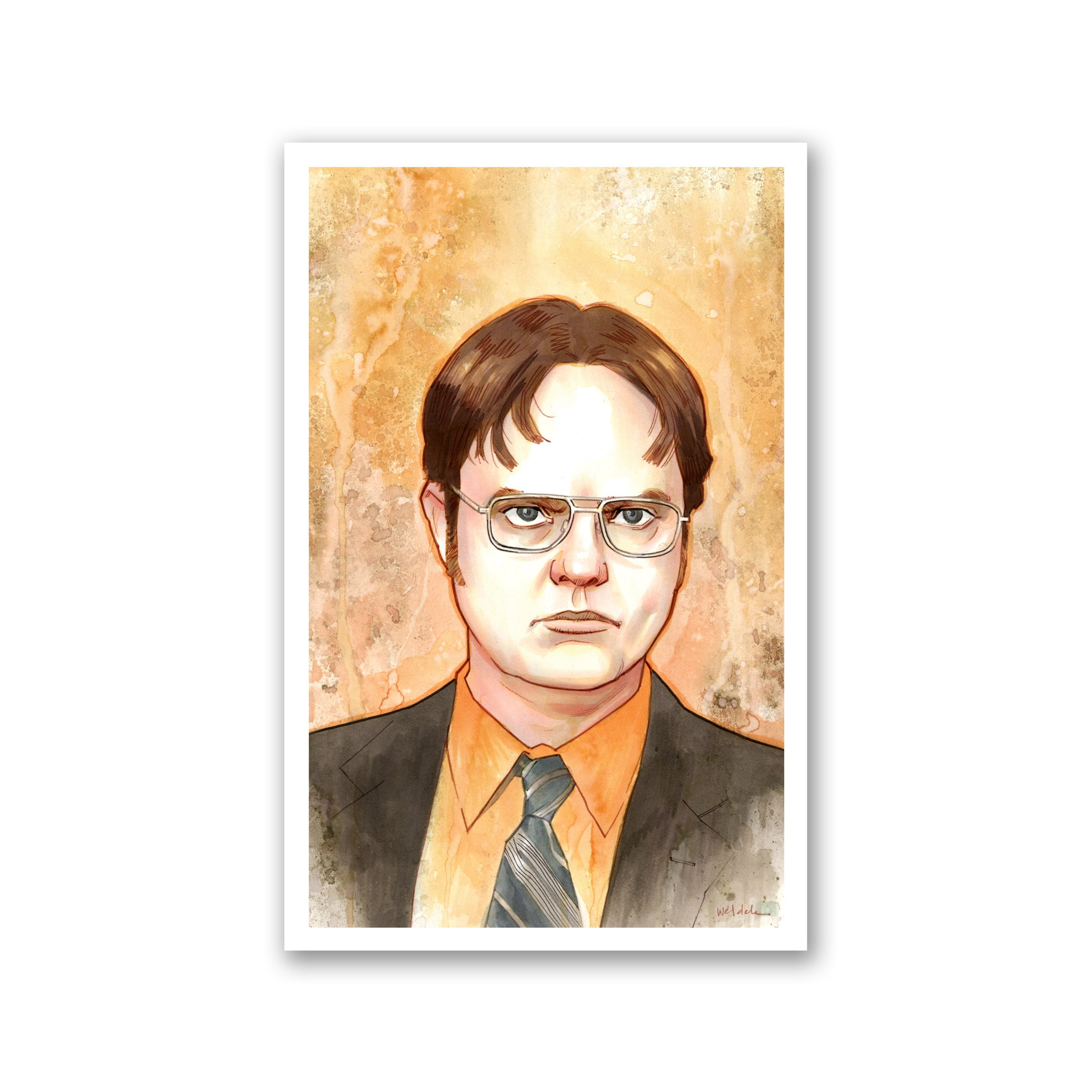 POSTER DWIGHT SHRUTE - watercolor art print- pop culture painting - for fans of The Office ...