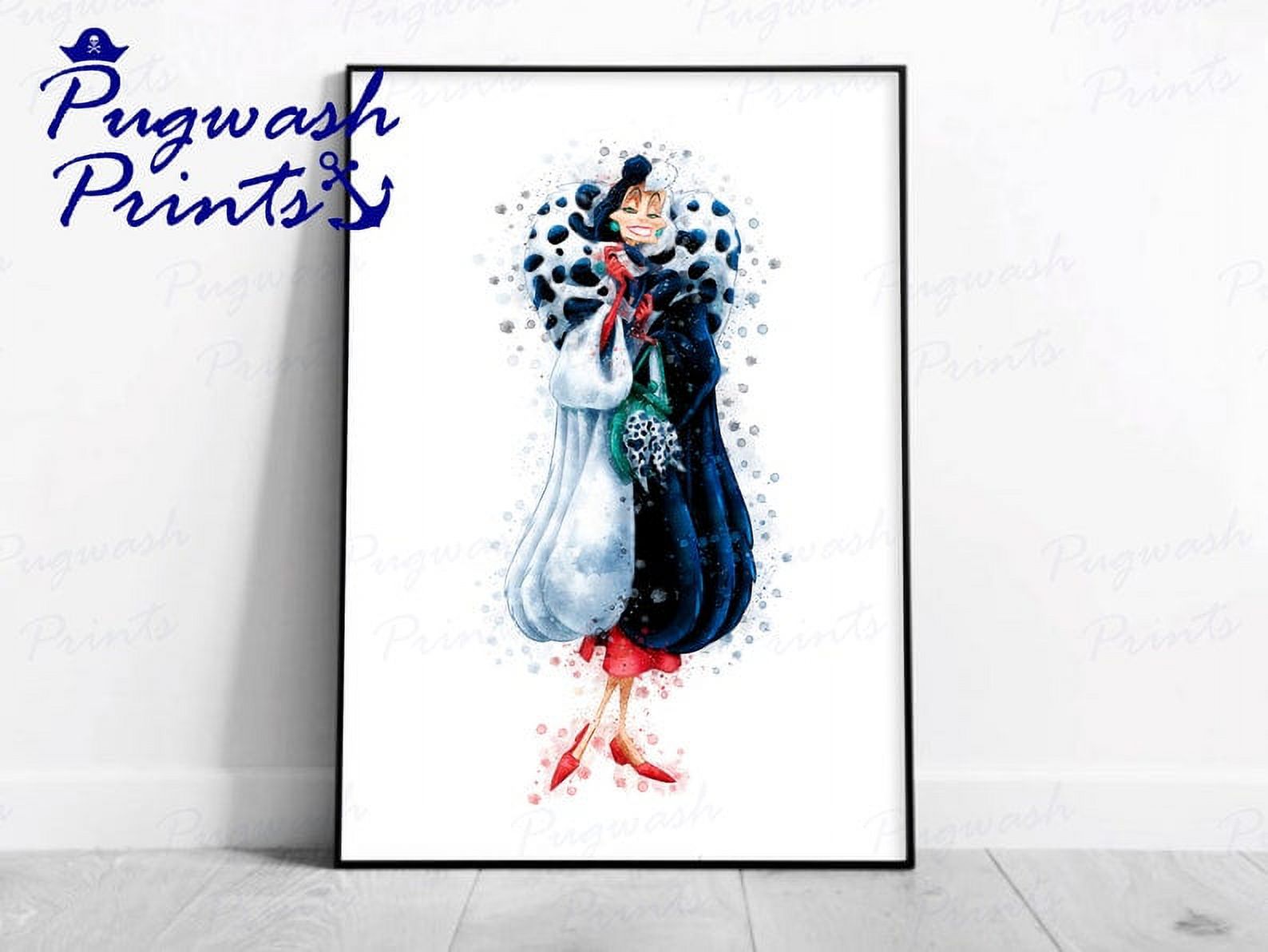 POSTER Disney 'CRUELLA DEVILLE' 101 Dalmations Villain Character Print ...