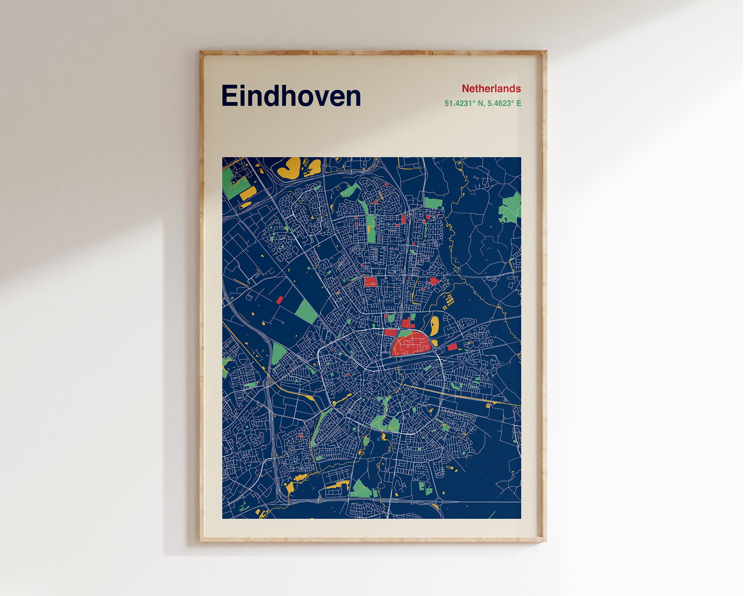 POSTER Eindhoven Map Print, Eindhoven Map Poster, Colour Eindhoven Map ...