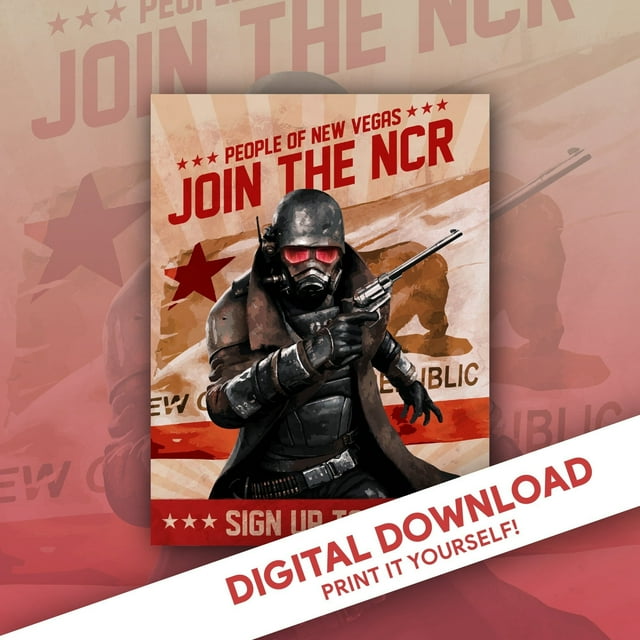 POSTER Fallout Poster Join the NCR Fallout New Vegas Ranger Inspired ...