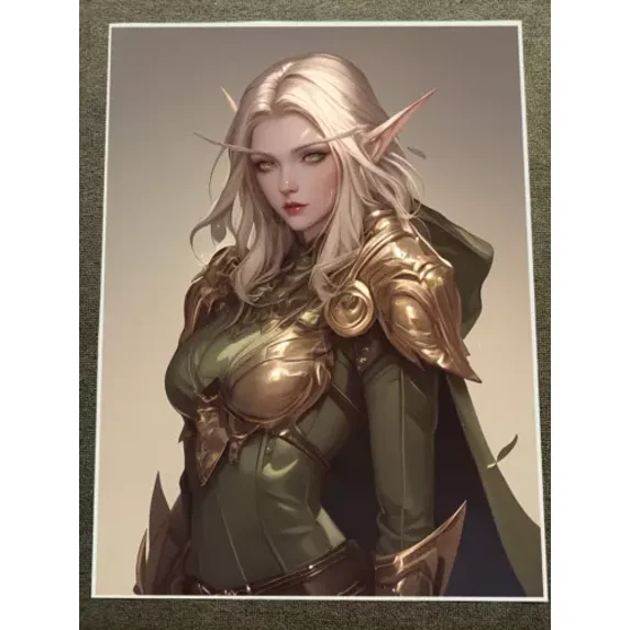 POSTER Fantasy Elf Warrior Woman Art Print - Poster UNFRAMED, 24x36
