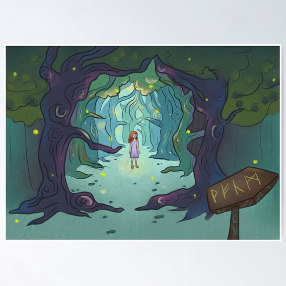 POSTER Firefly forest POSTER UNFRAMED, 8x12