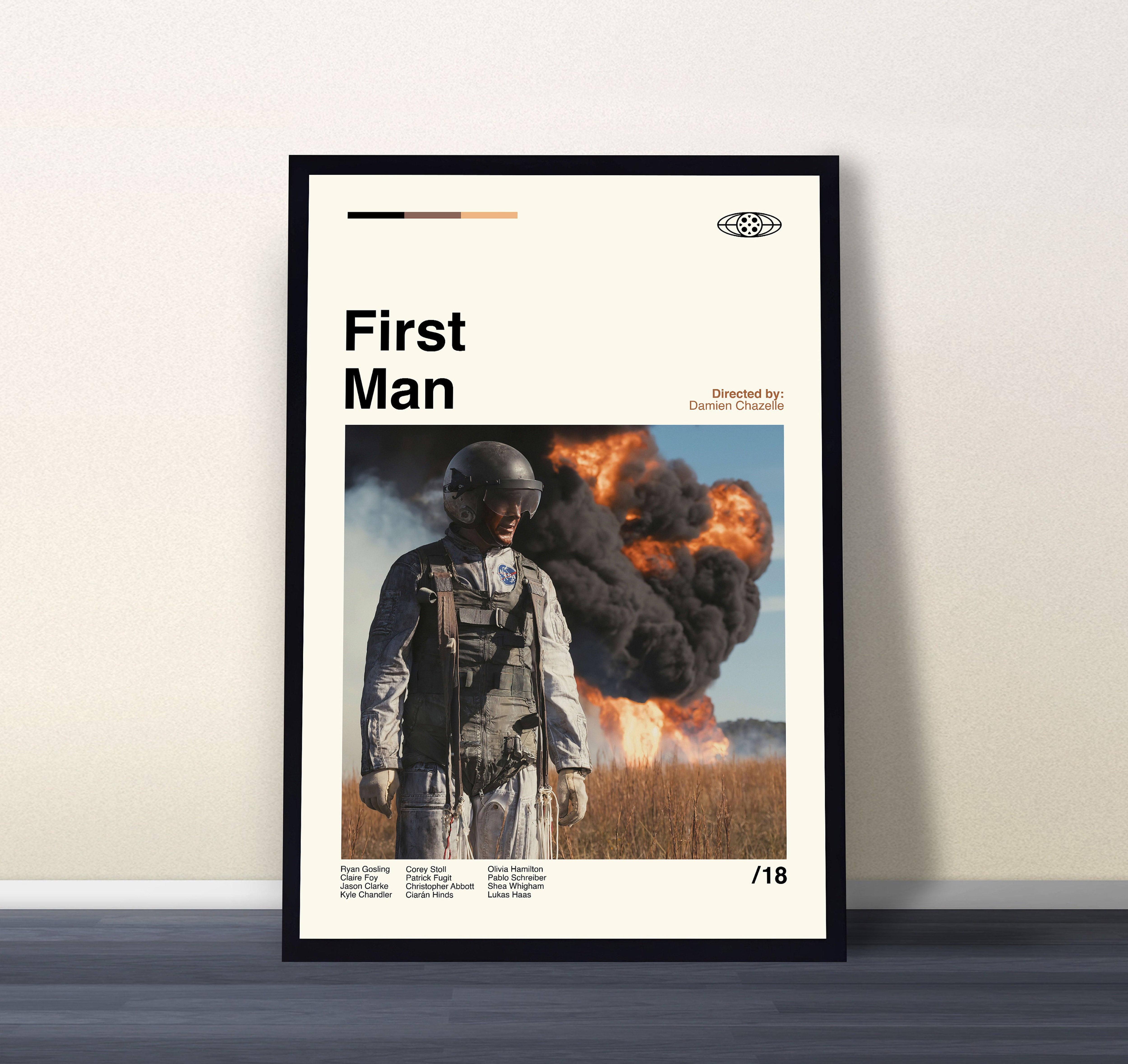 POSTER First Man Poster, Damien Chazelle, Movie Poster, Retro Poster ...