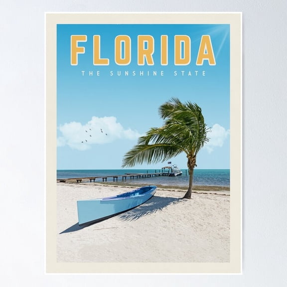 POSTER Florida Vintage Travel Poster Poster UNFRAMED, 24x36