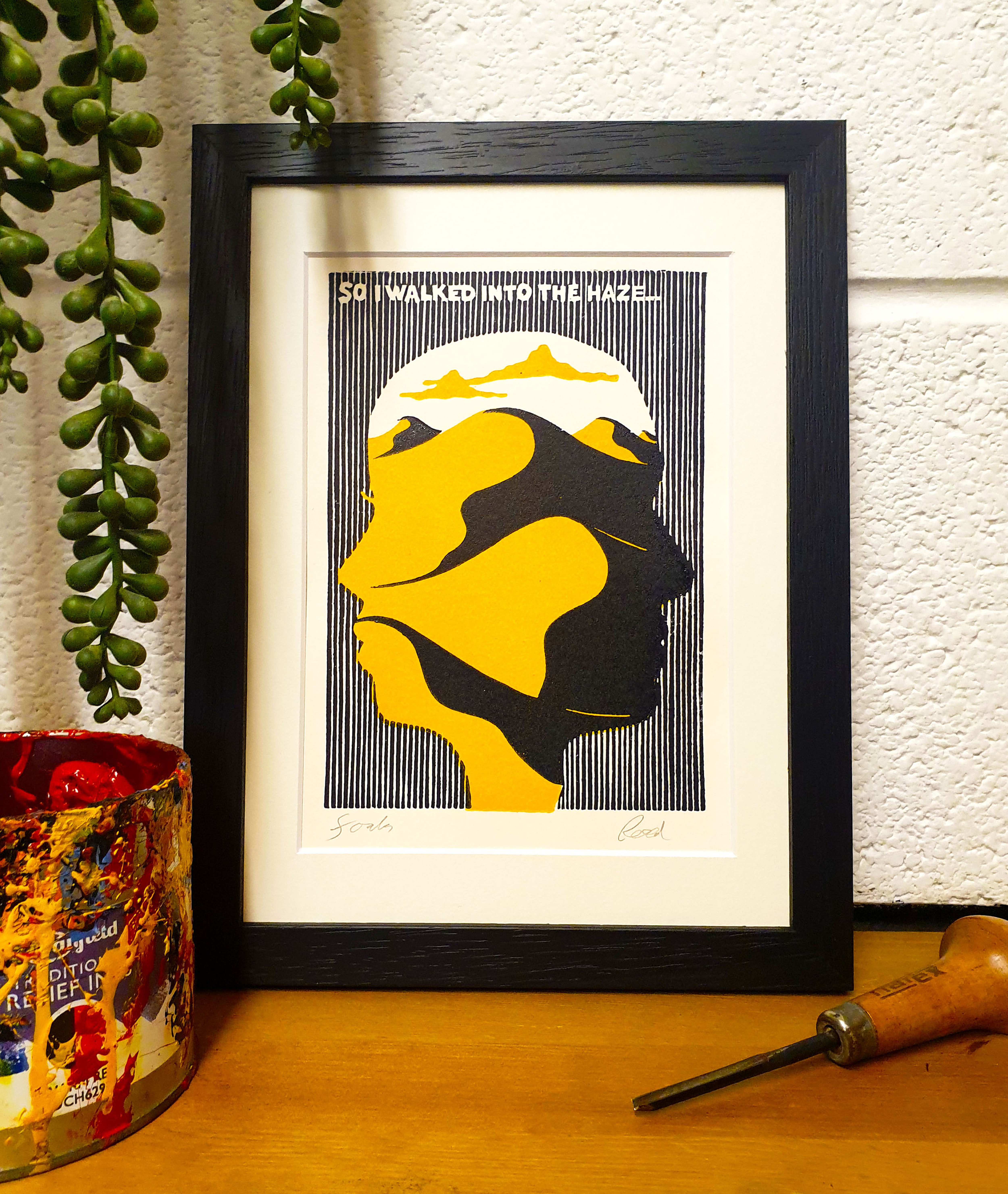 POSTER Foals Spanish Sahara Original Lino PrintUNFRAMED