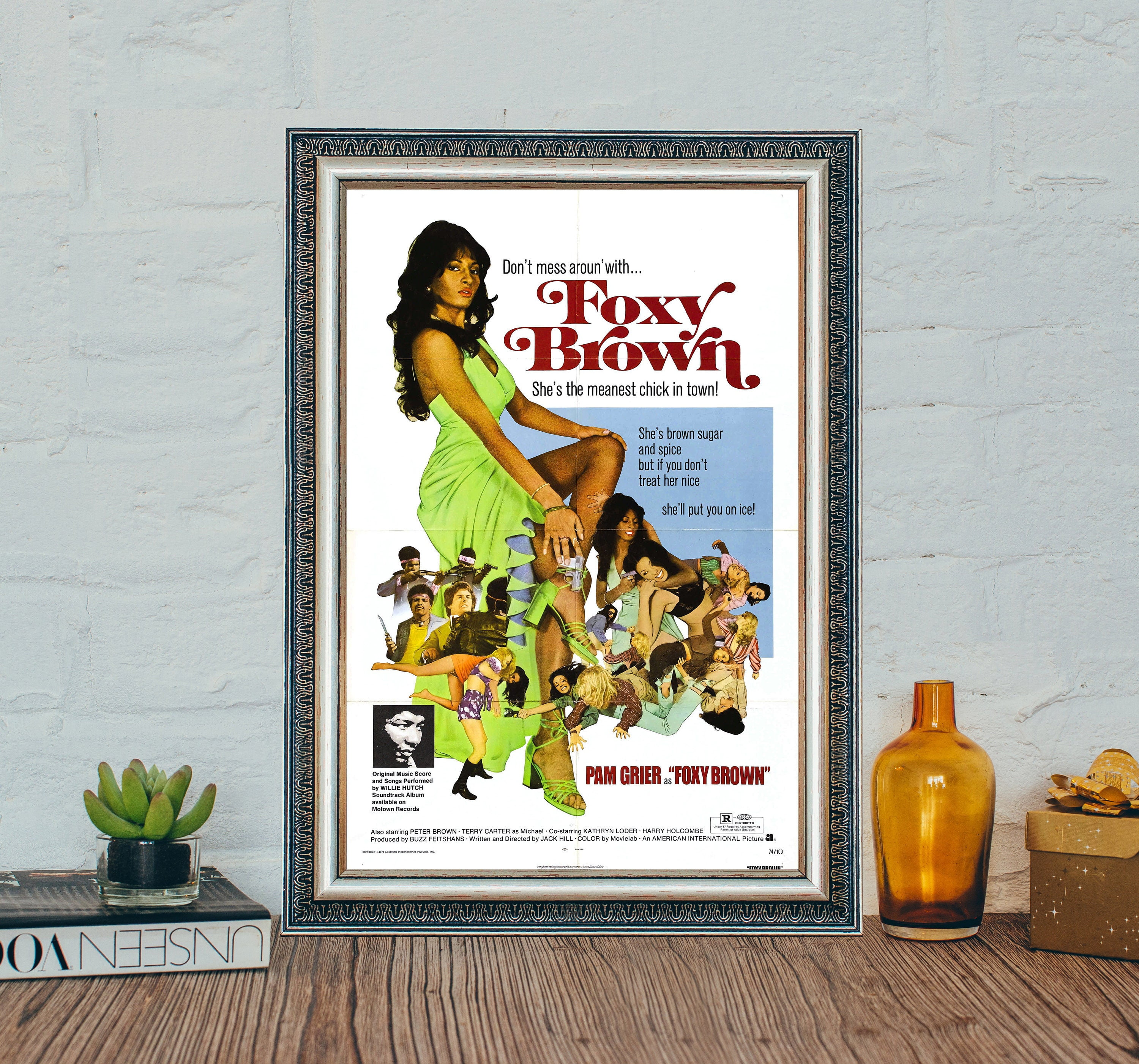 Foxy Brown Movie Poster 2" X 3" Refrigerator Locker MAGNET Grier