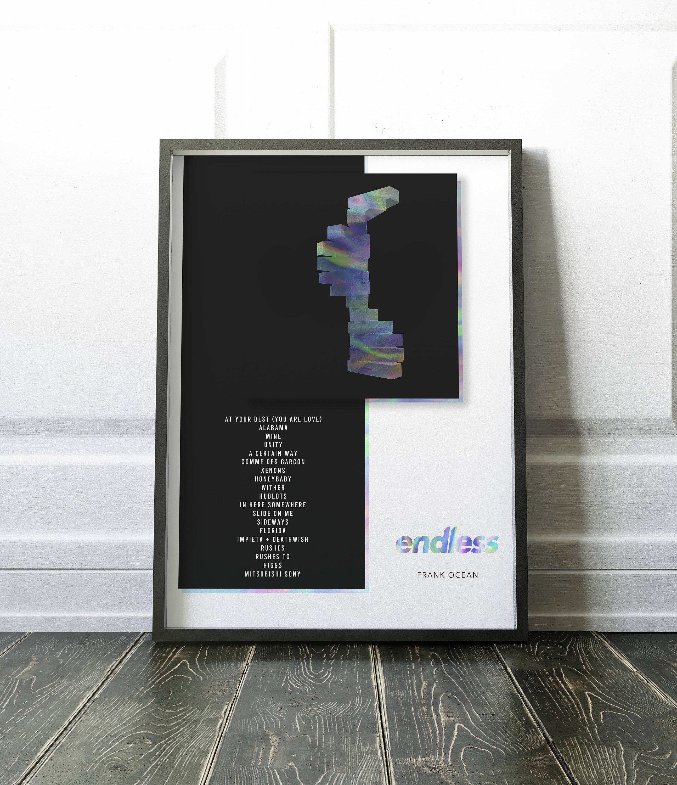 POSTER Frank Ocean Endless Tracklist Poster Frank Ocean Album Cover